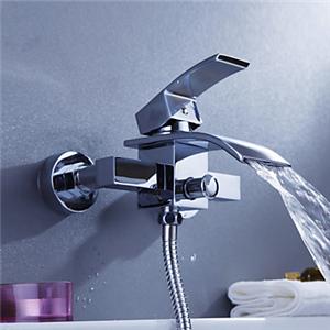 Contemporary Waterfall Tub Faucet - Wall Mount